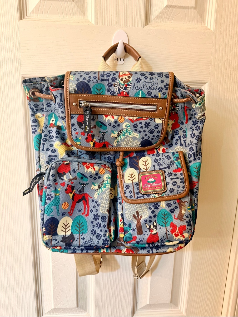 Lilly Bloom Who Let The Dogs Out Mini Riley Backpack Purse Bag
